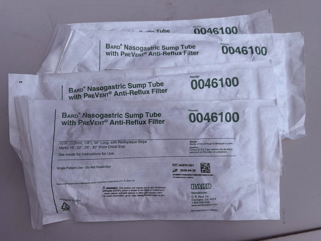 Nasogastric Sump tube with prevent anti-reflux filter 10Fr exp 04-2026 0046100