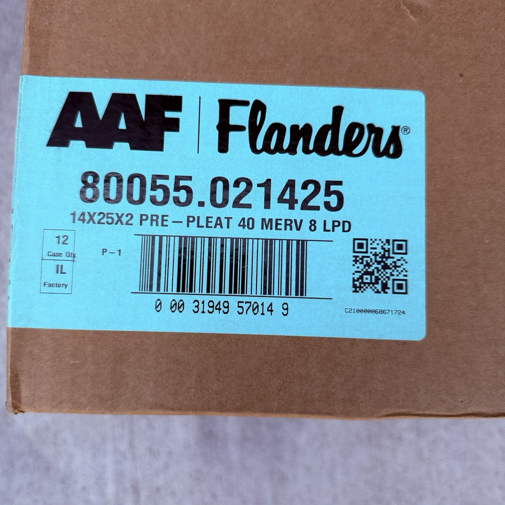 AAF Flanders 80055.021425 8-MERV Air Filter 25'' H x 14'' W x 2'' D in. (12-PK)