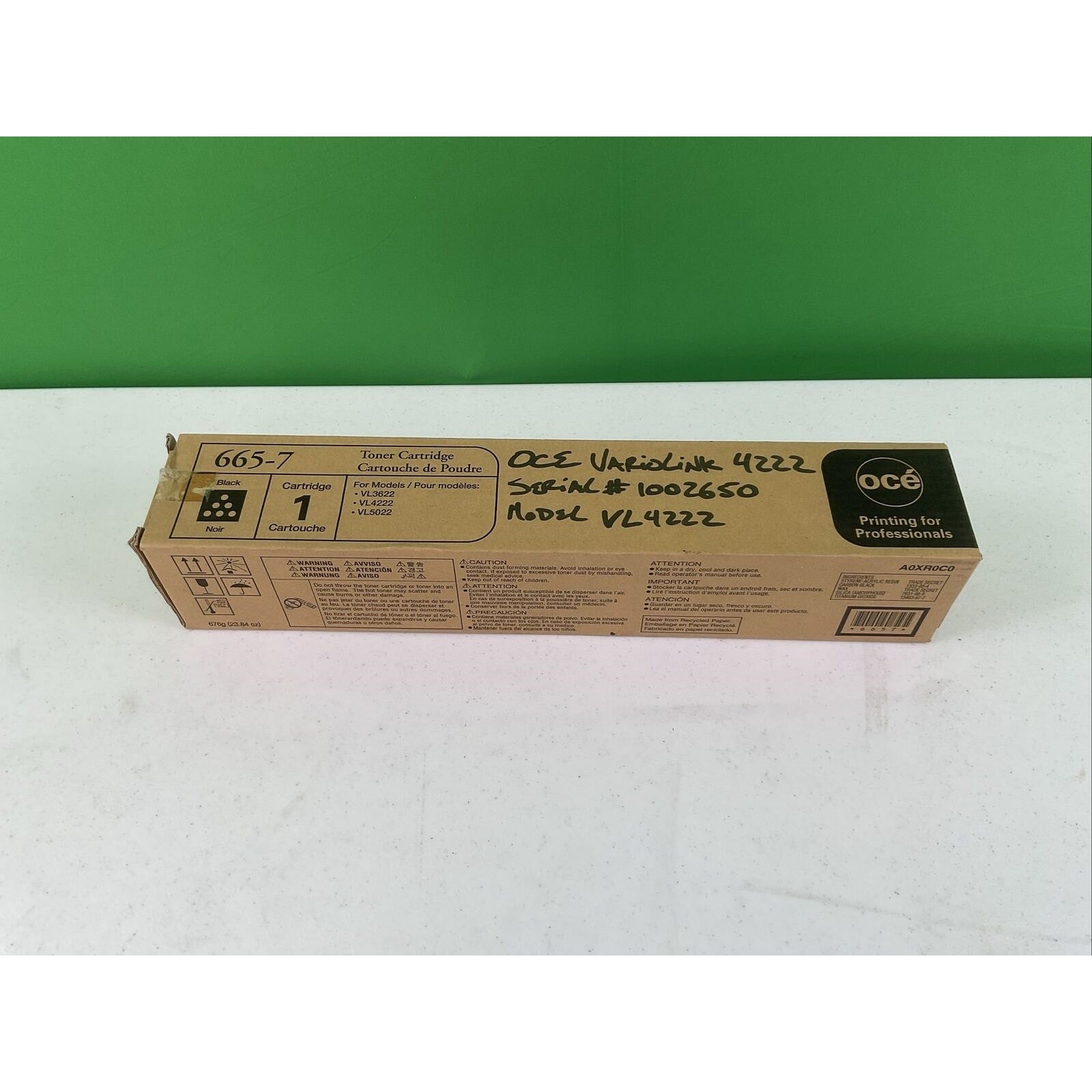Genuine Oce 665-7 Black Toner Cartridge Oce VarioLink 3622, 4422, 5022. Item 105