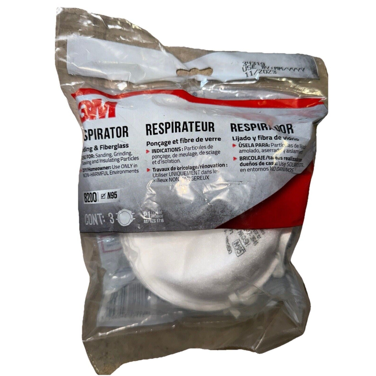 3M N95 Sanding and Fiberglass Respirator (3-Pack) 8200H3-DC 3M 8200H3-DC