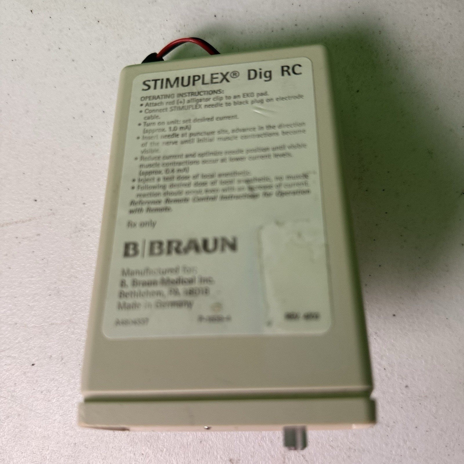 B. Braun Stimuplex Dig RC Ref 4891996B, Missing battery cover