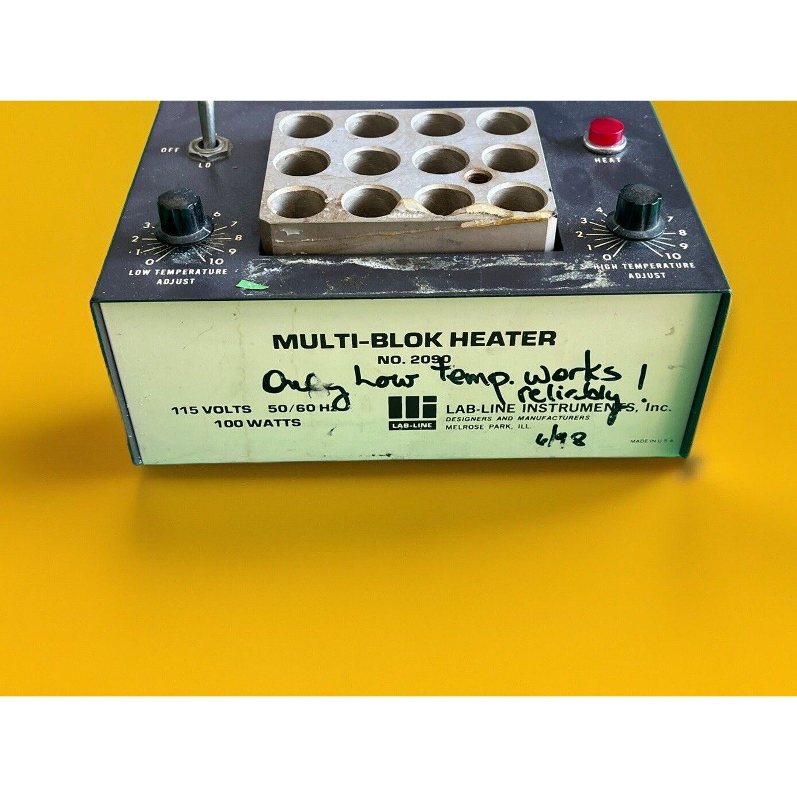 Lab Line Instruments No. 2090 Multi-Blok Lab Laboratory Desk Top Electric Heater