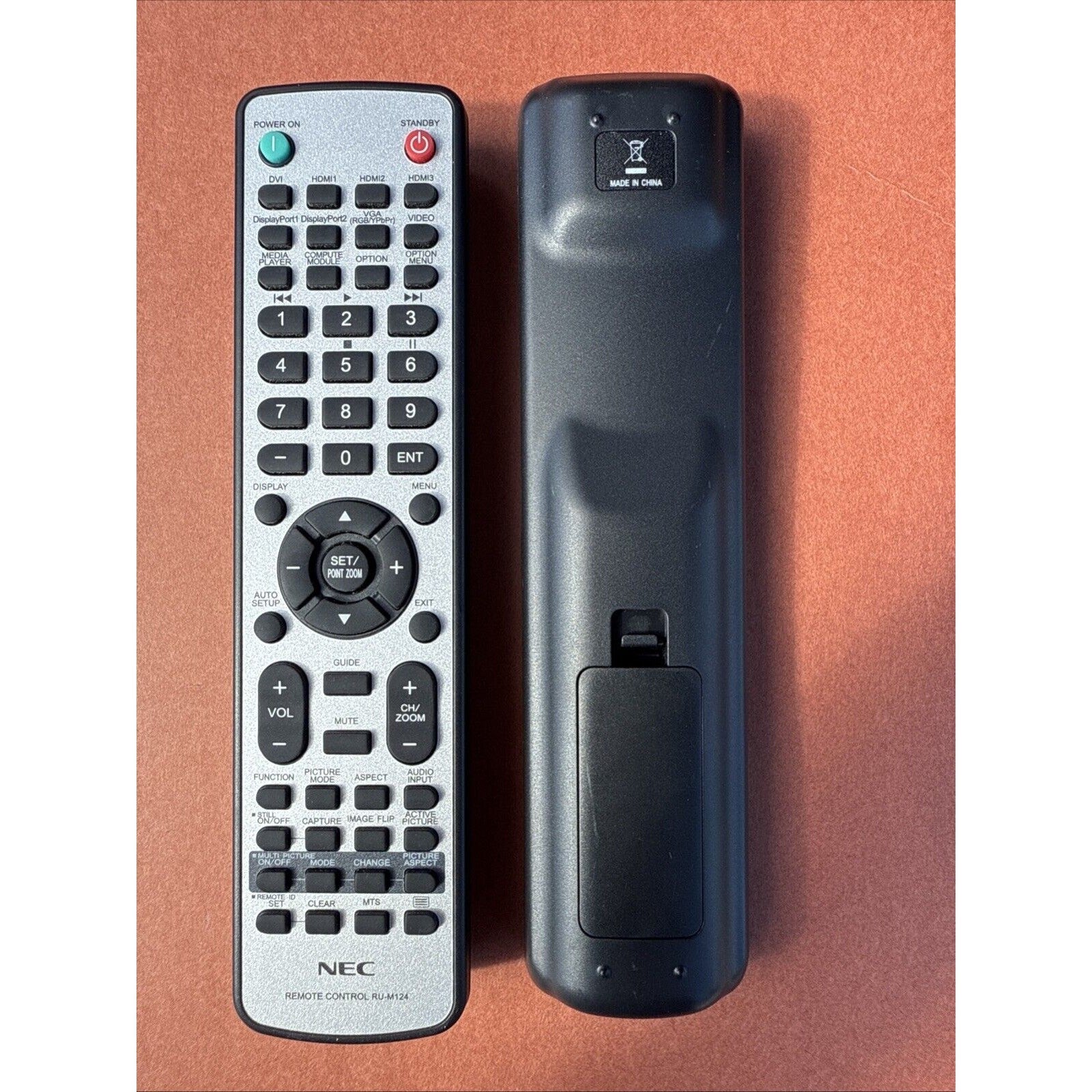 NEC RU-M124 Remote Control For NEC MultiSync Monitors & TVs P404, V554
