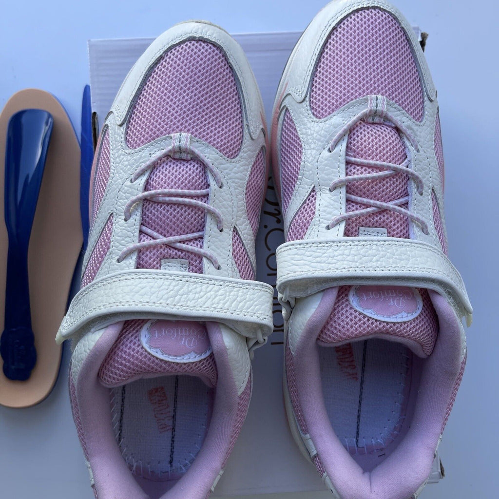 DR.Comfort Women's Victory Athletic Shoes White Pink Hook & Loop Closure 12 W