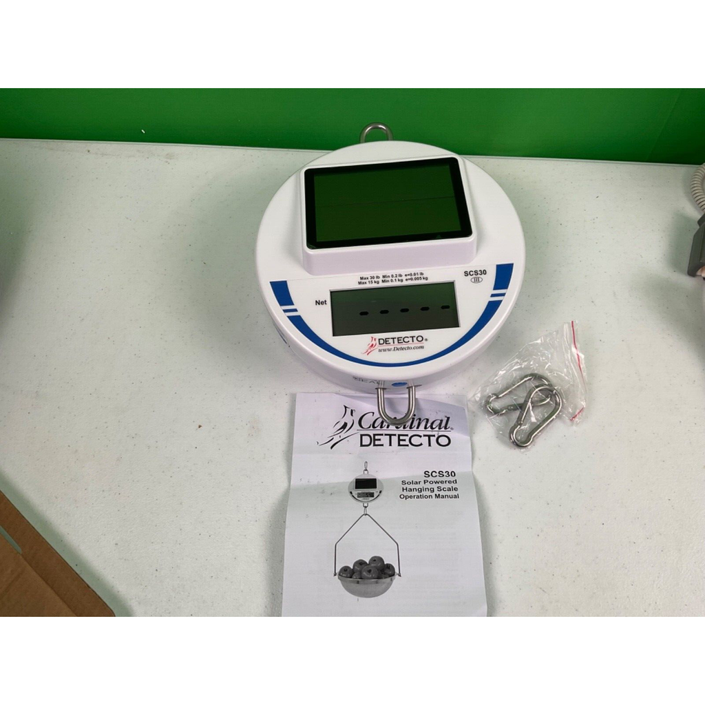 Dectecto Scale SCS30 Solar Hanging Scale 30 Pound Maximum Capacity. NEW