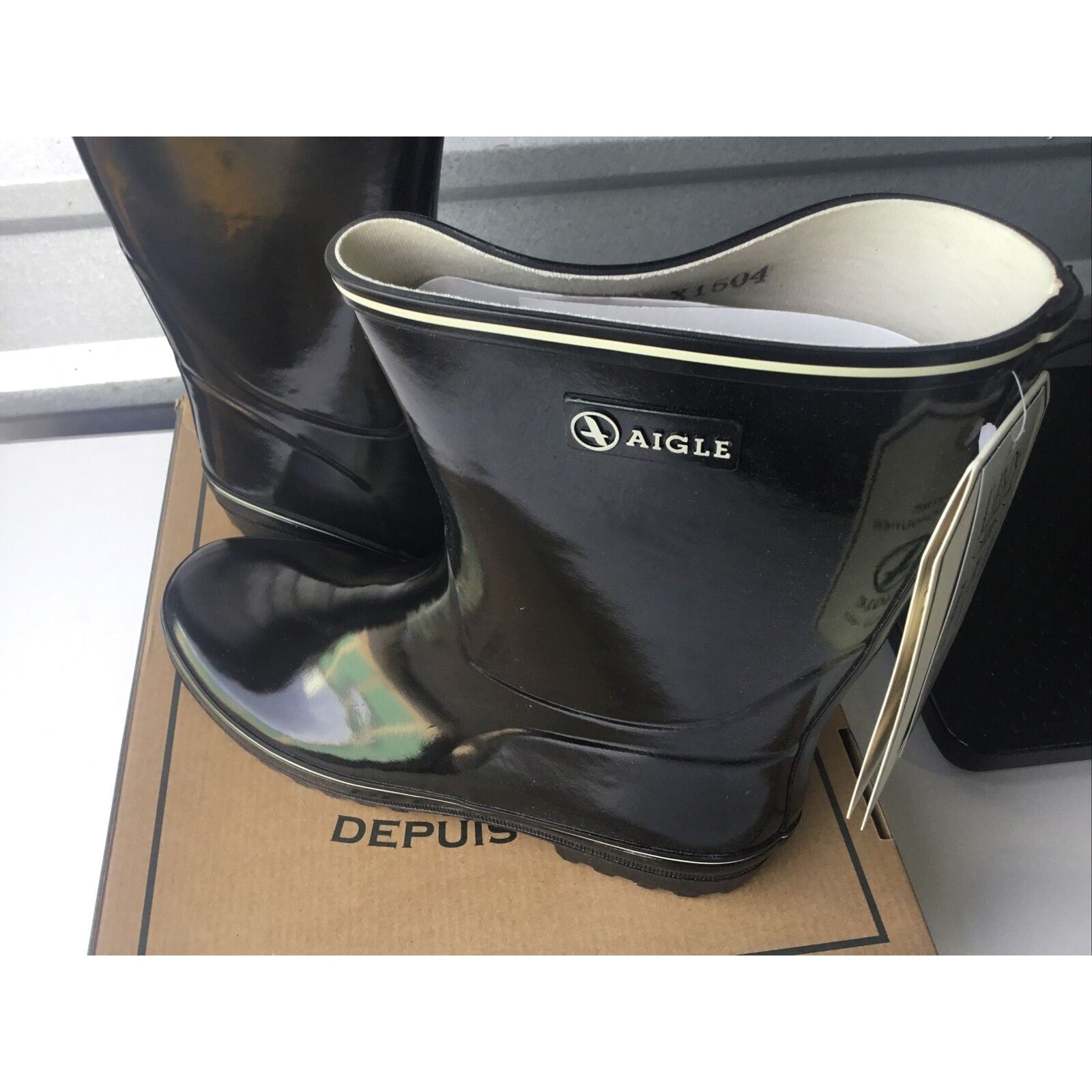 Aigle EUR Size 41 Women's Rain Boots Venise Bottil Black / Noir Size 9