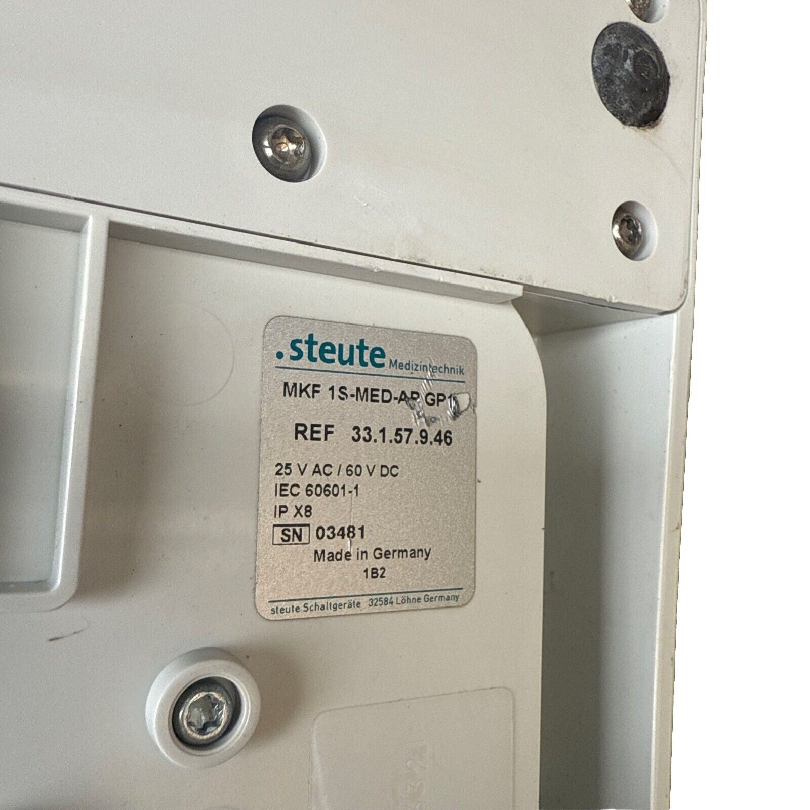 OLYMPUS SMOKE EVACUATOR FOOT-SWITCH MAJ-1939, MKF 1S-MED-AR GP .Steute