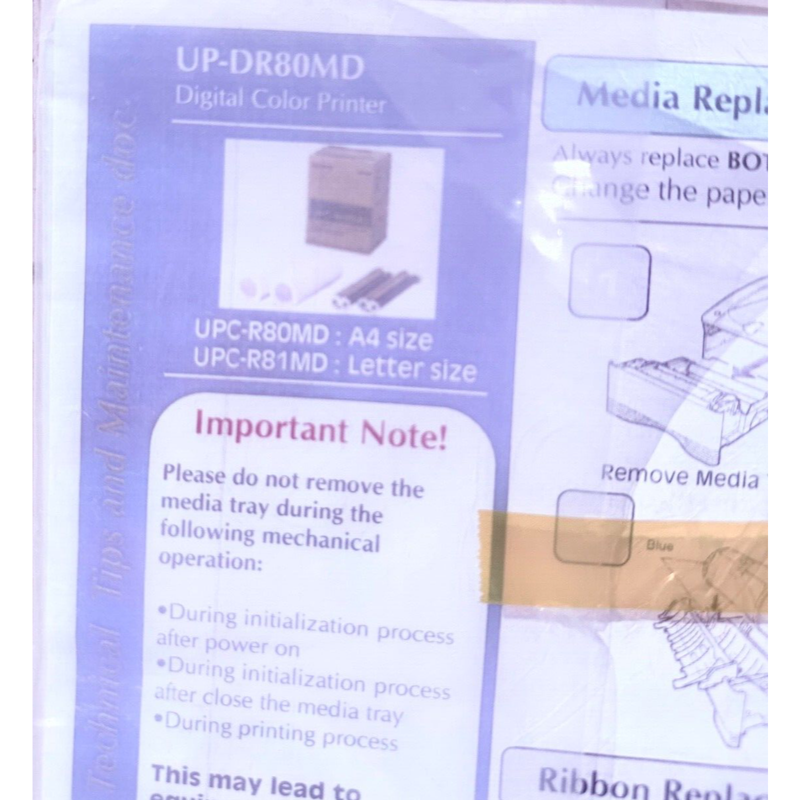 Sony UP-DR80MD Printer RIBBON REPLACEMENT (RIBBON+ Instruction ONLY)