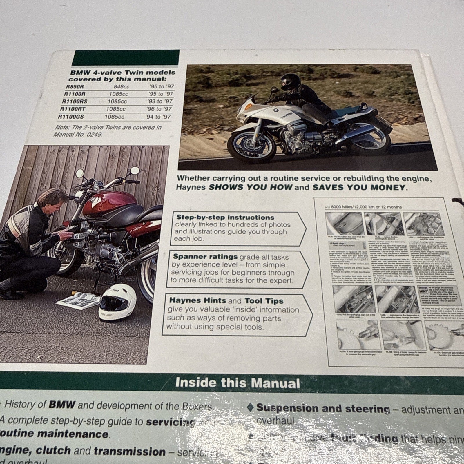 Haynes BMW R850 R1100 4 valve twins service repair manual 93-97