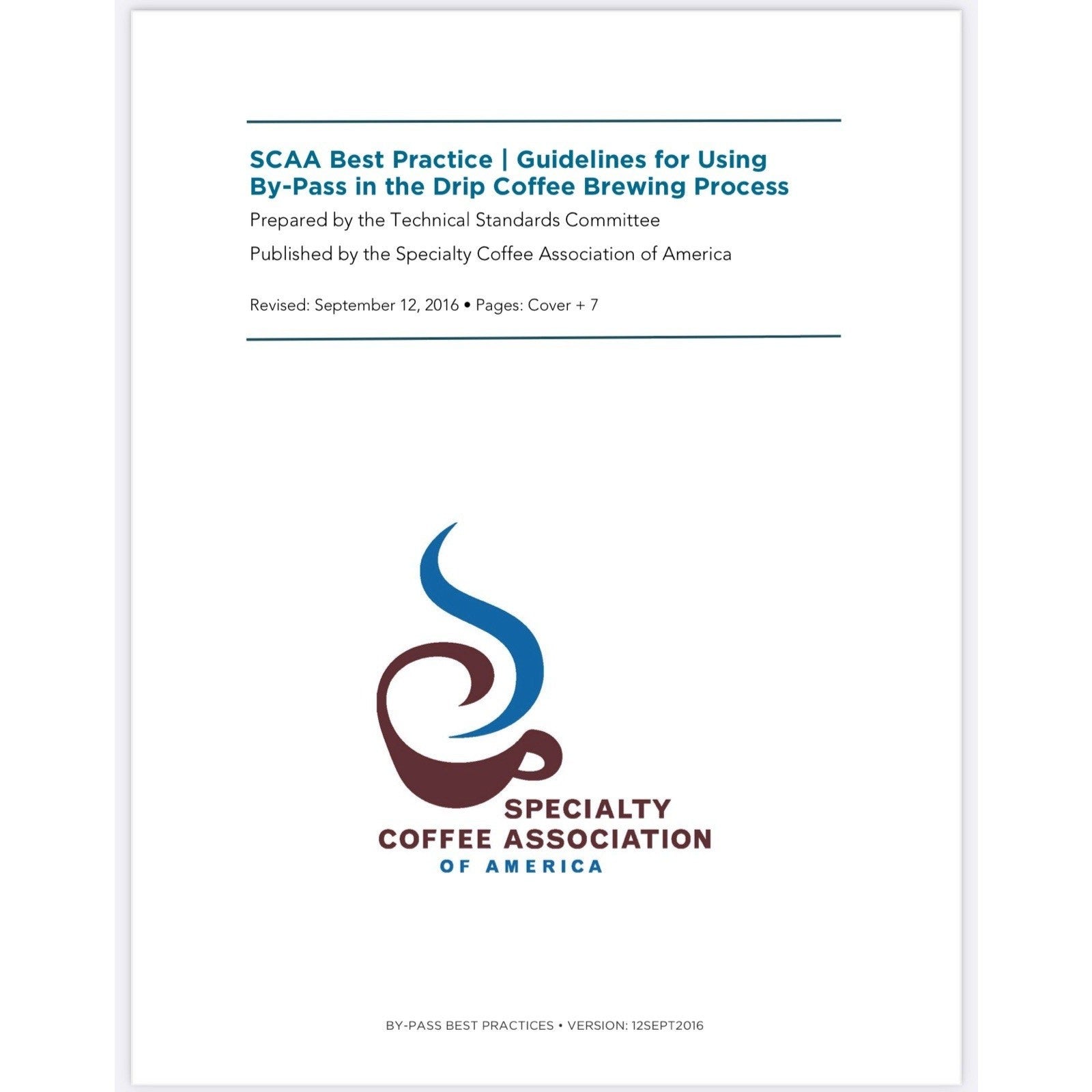 4 Specialty Coffee Association SCAA Coffee Brewing Control Chart Pads