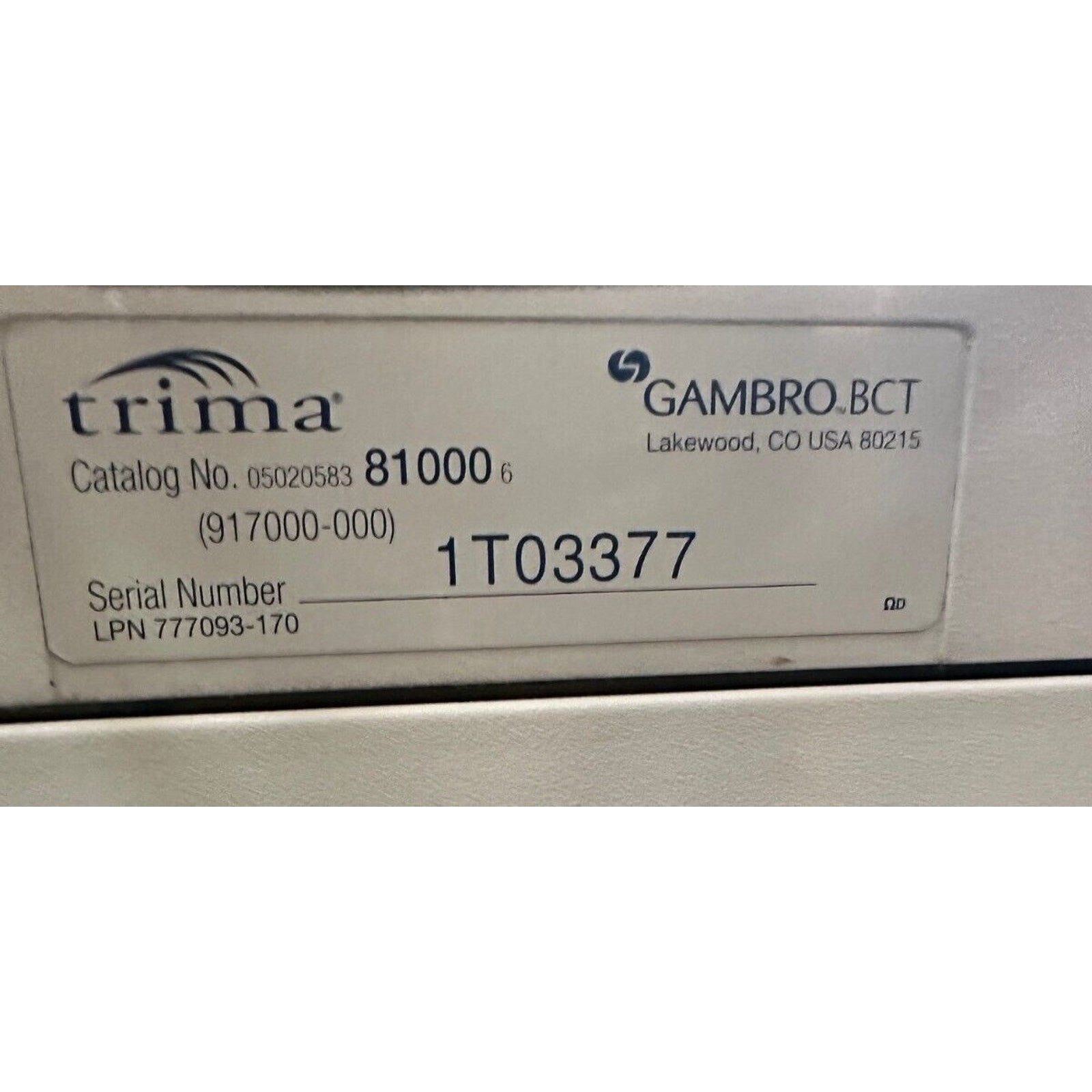 Gambro BCT trima accel Automated Blood Collection System