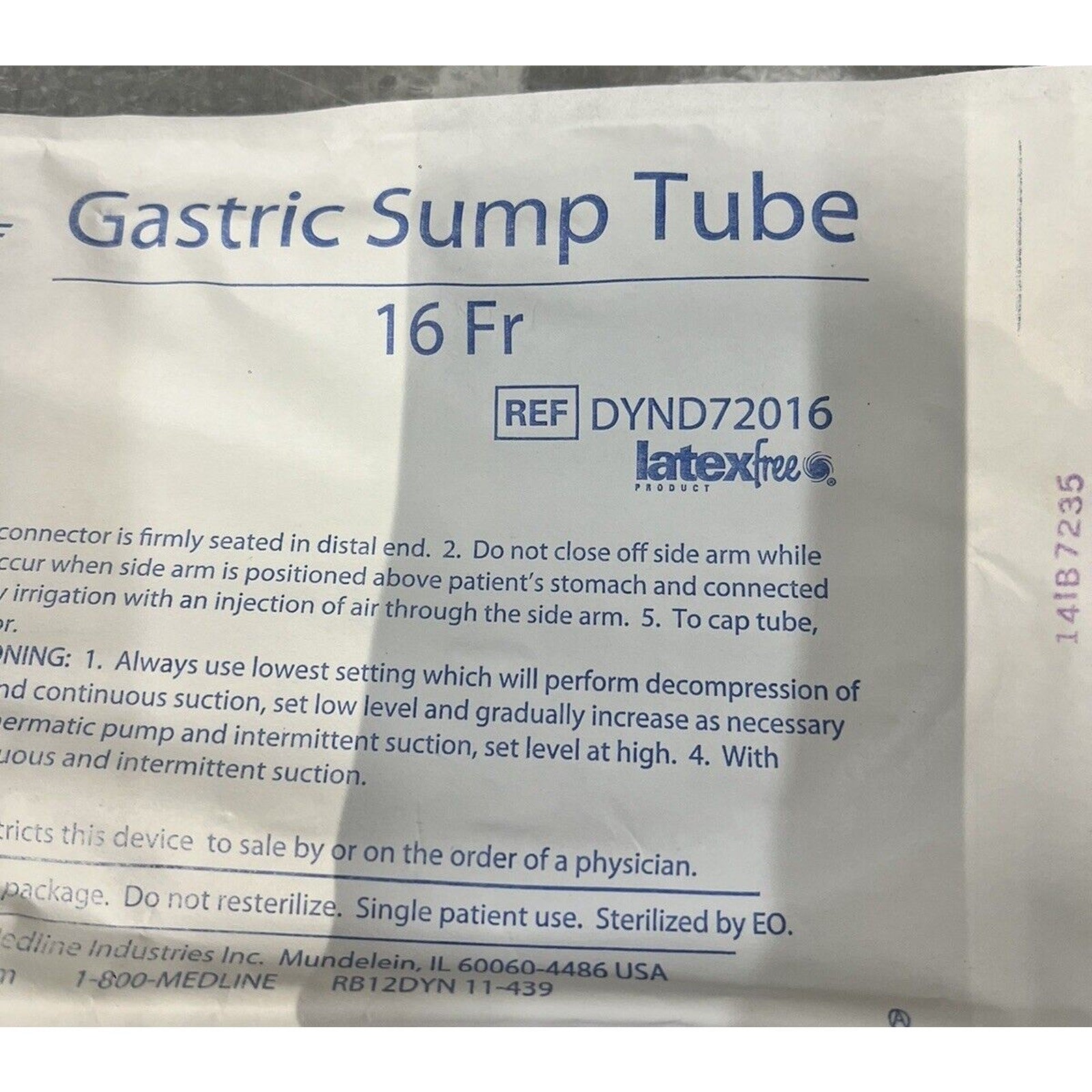 LOT OF 10 NEW MEDOVATIONS Gastric Sump Tube w/X-Ray Opaque Stripe #1217-18 18FR