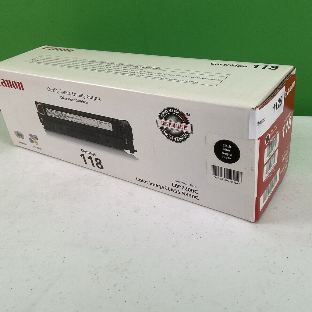 Genuine Canon 118 Black Toner Cartridge LBP7200C NEW SEALED #1129