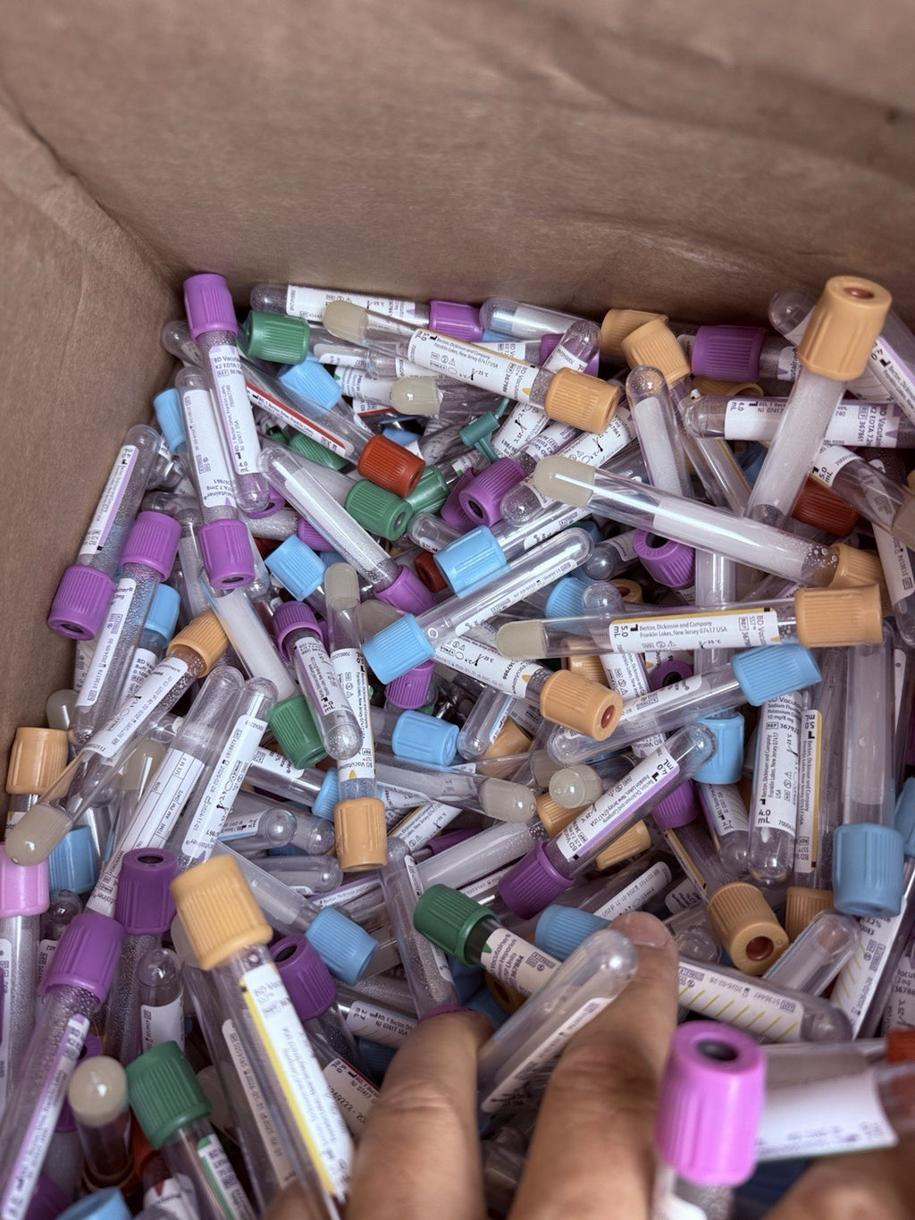 Red Vacuum Blood Collection Tubes, Few Thousand Mix Lot.  New
