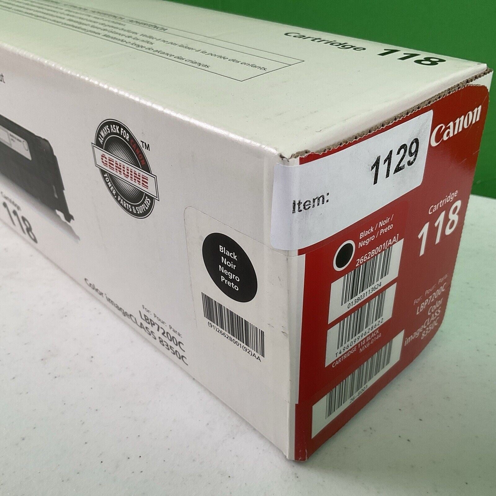 Genuine Canon 118 Black Toner Cartridge LBP7200C NEW SEALED #1129