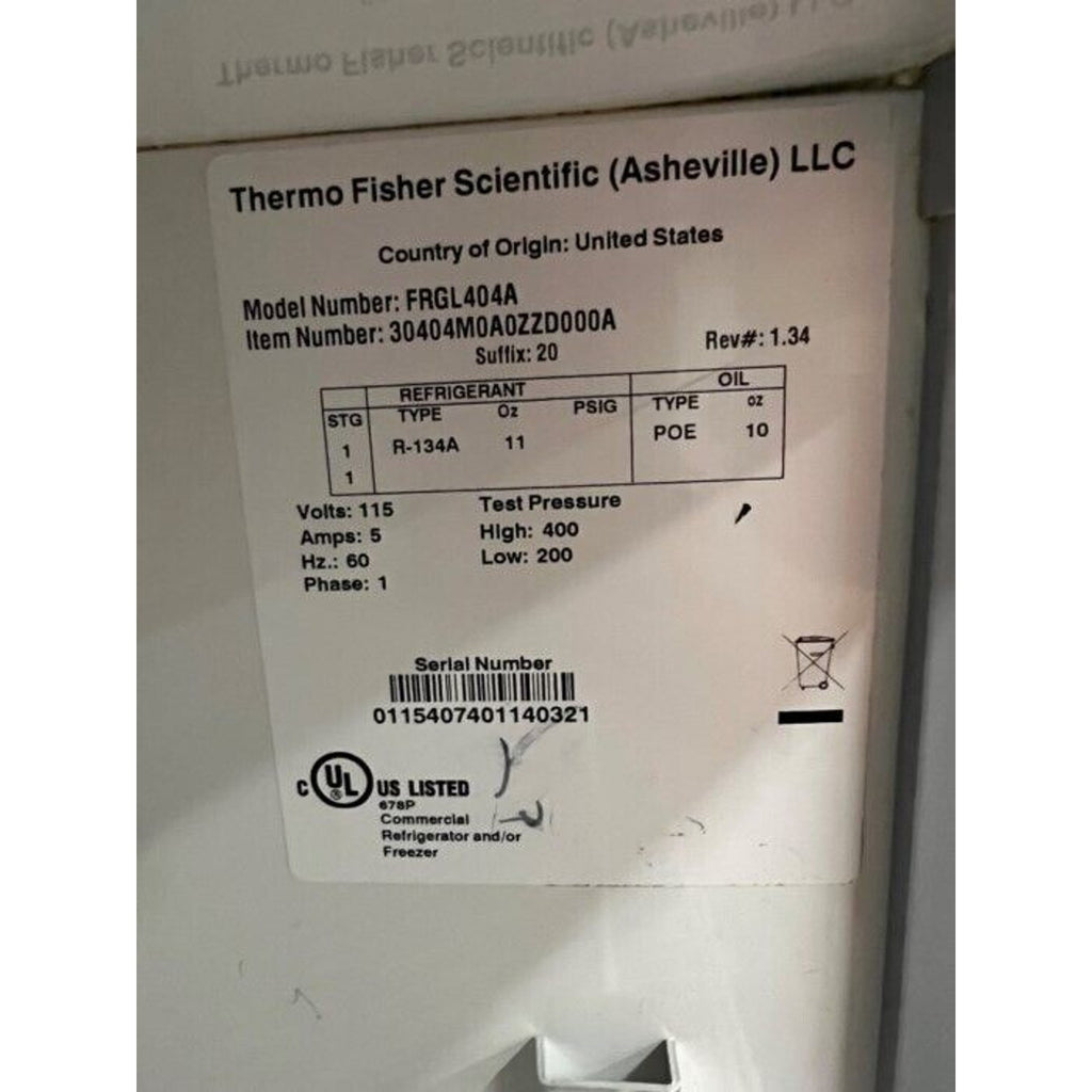 Thermo Scientific Forma Laboratory Refrigerator FRGL404A, Tested