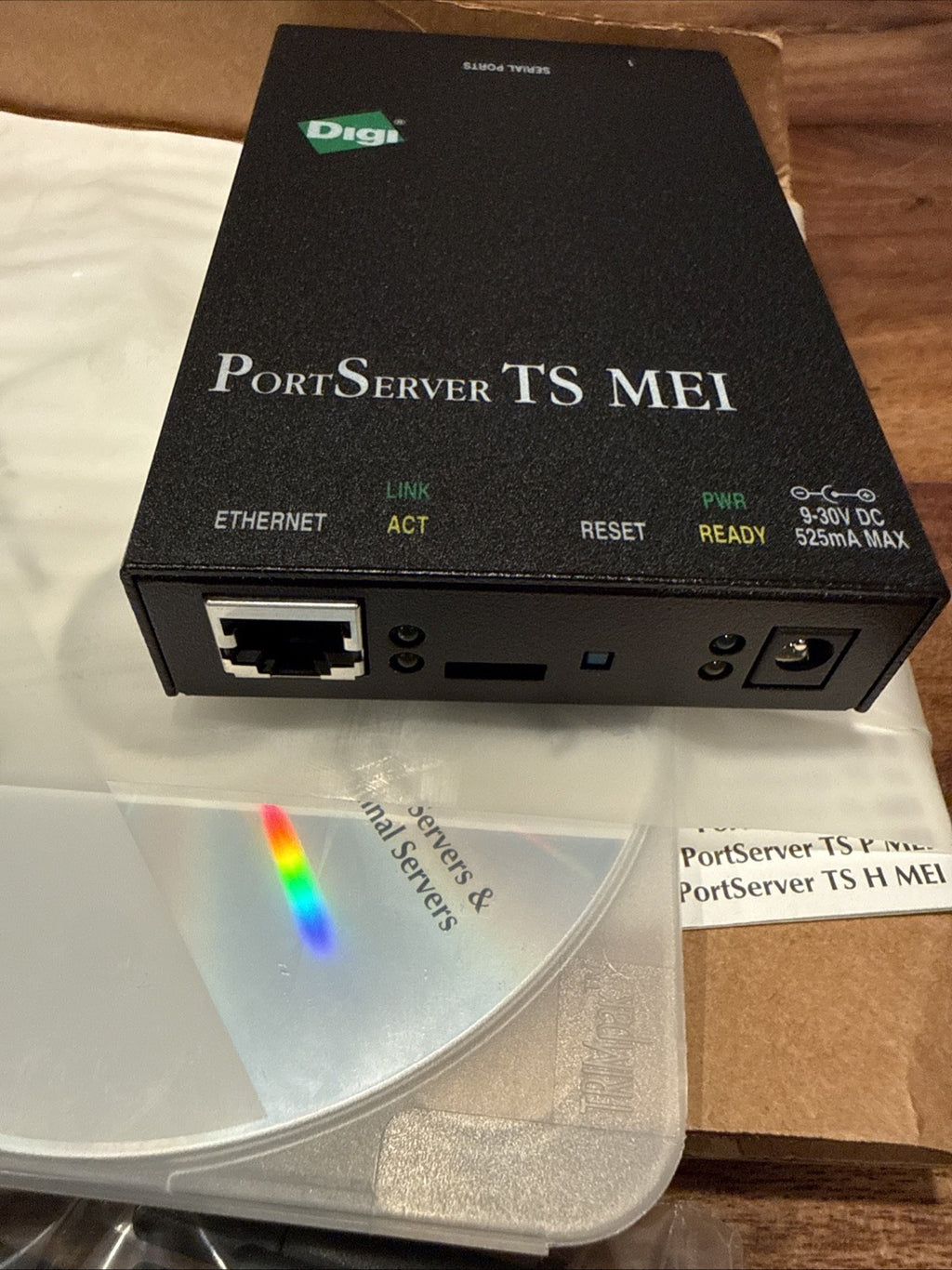 Digi PortServer  TS 1 MEI Serial Server, Cables Included | NEW