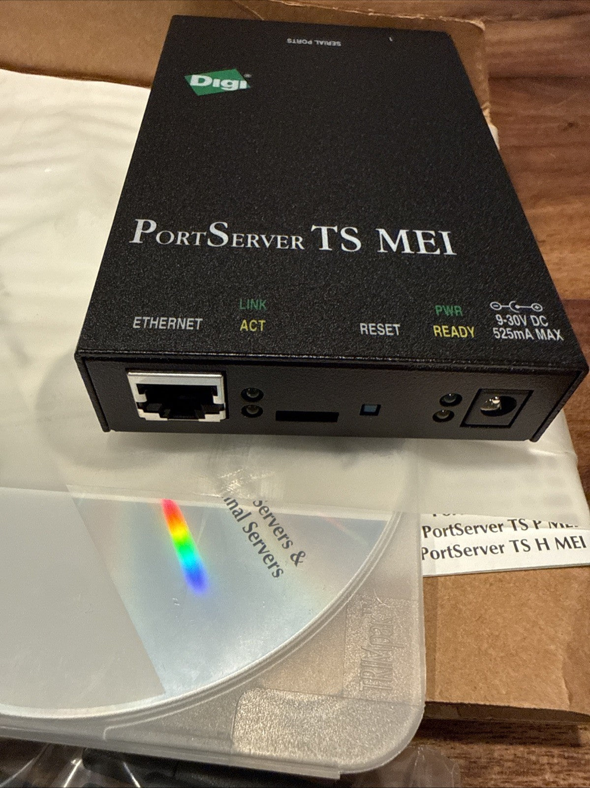Digi PortServer  TS 1 MEI Serial Server, Cables Included | NEW
