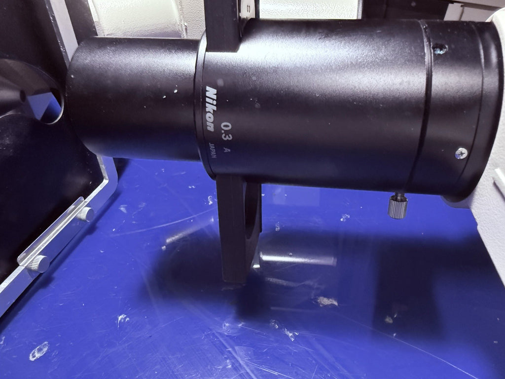 Nikon TMS-F Inverted Phase Contrast Trinocular Microscope. With Mechanical Stage