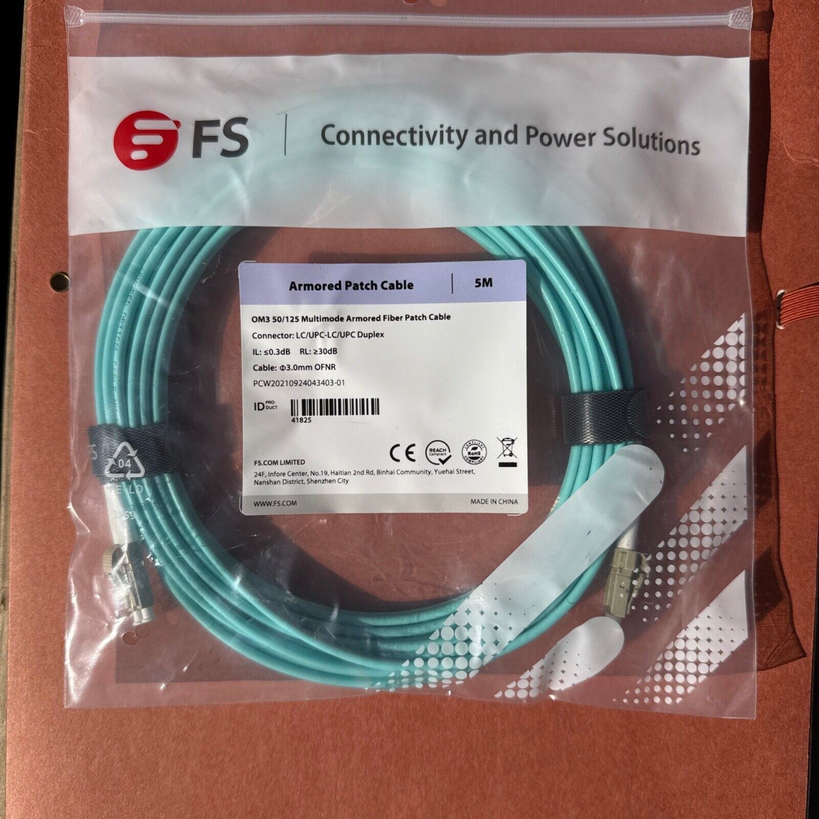 Armored Patch Cable 5M OM3 50/125 Multimode Armored Fiber Patch Cable PCW2021092