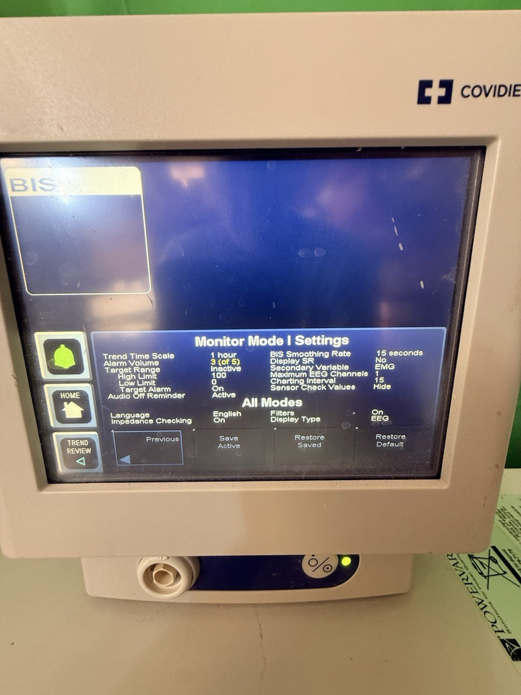 COVIDIEN VISTA BIS MONITOR