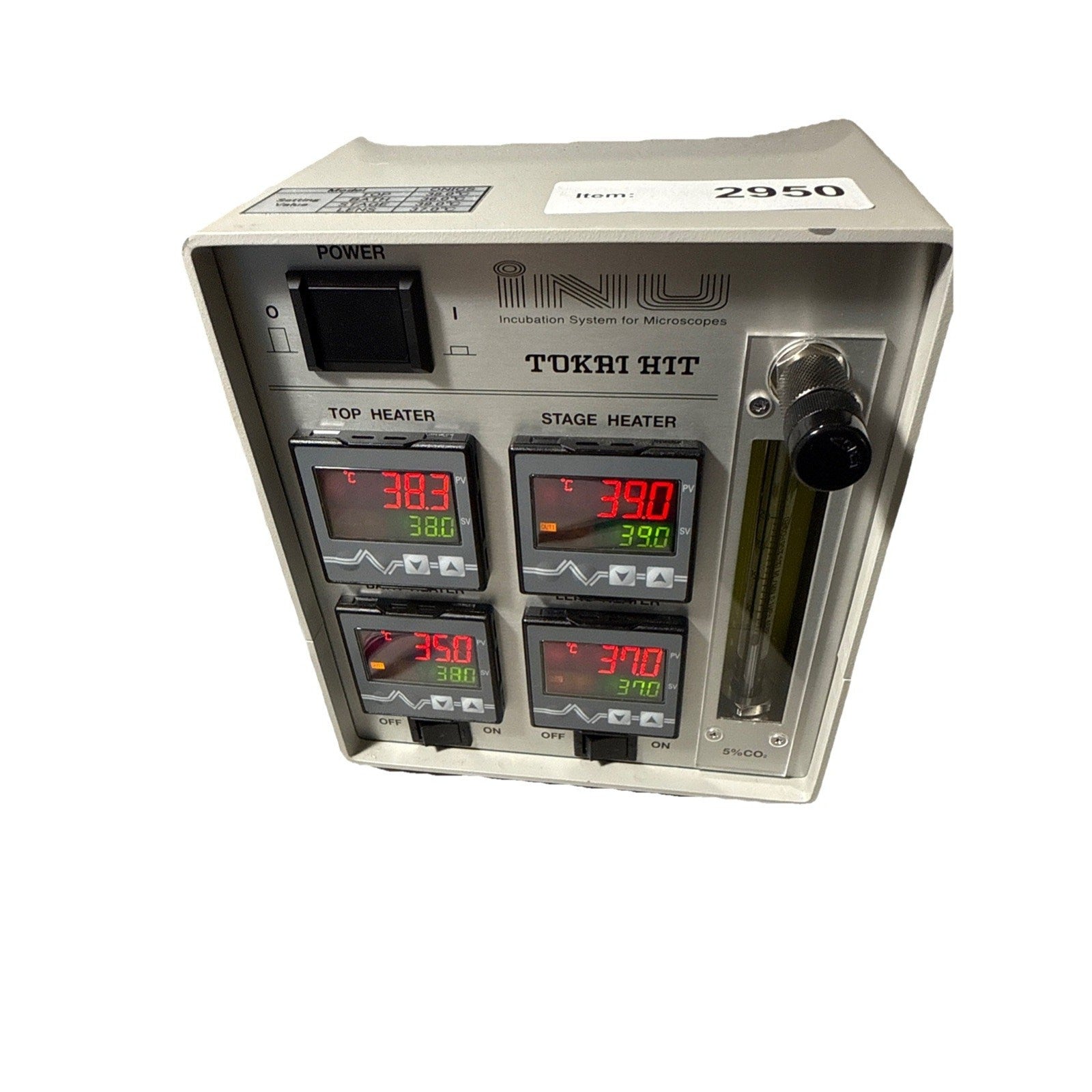 INU INCUBATION SYSTEM FOR MICROSCOPES TOKAI HIT MODEL INU-ONICS-F1 With Adaptor
