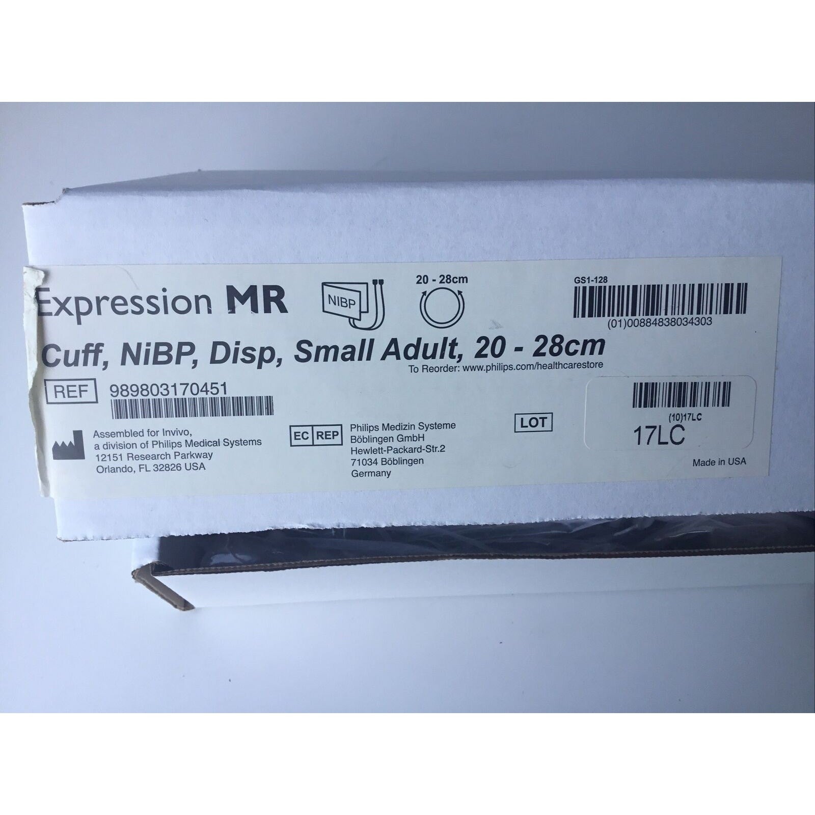 989803179451 EXPRESSION MR CUFF/DISP. 10 Small Adult 20-28 Cm Cuff