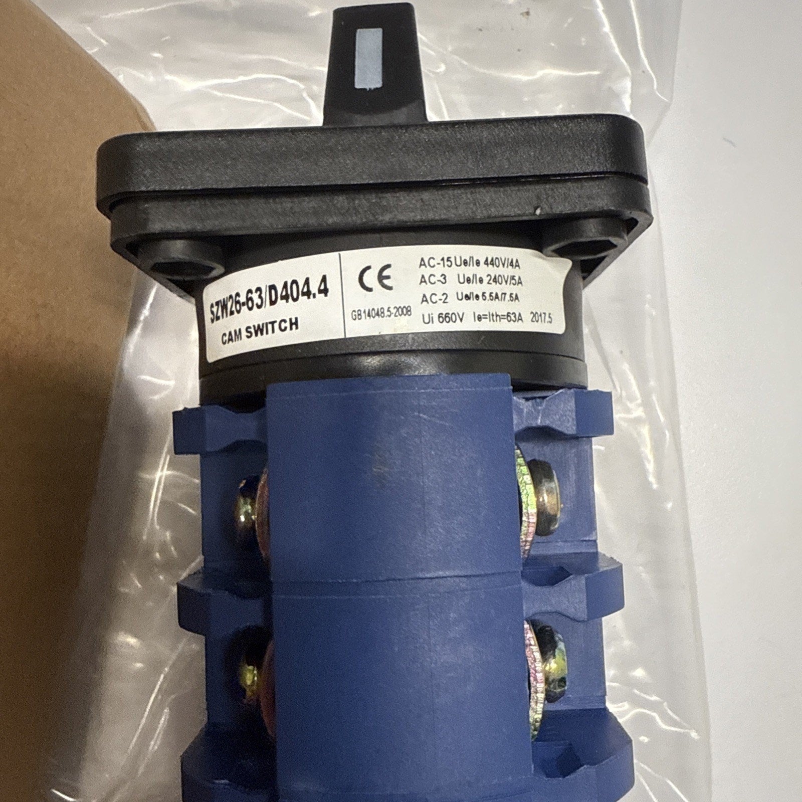 Rotary Cam Changeover Switch SZW26-63/D404.4 AC 660V Ith:63A