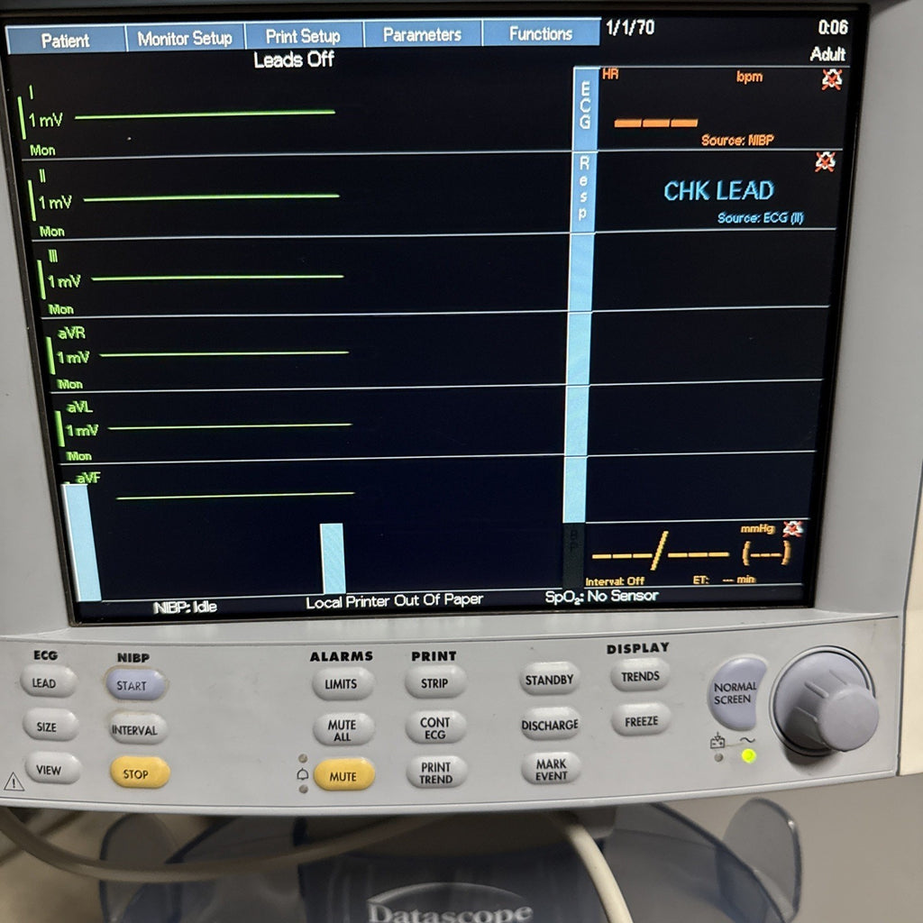 Datascope Passport 2 - ECG, Masimo SP02, NIBP, Color Screen, Printer