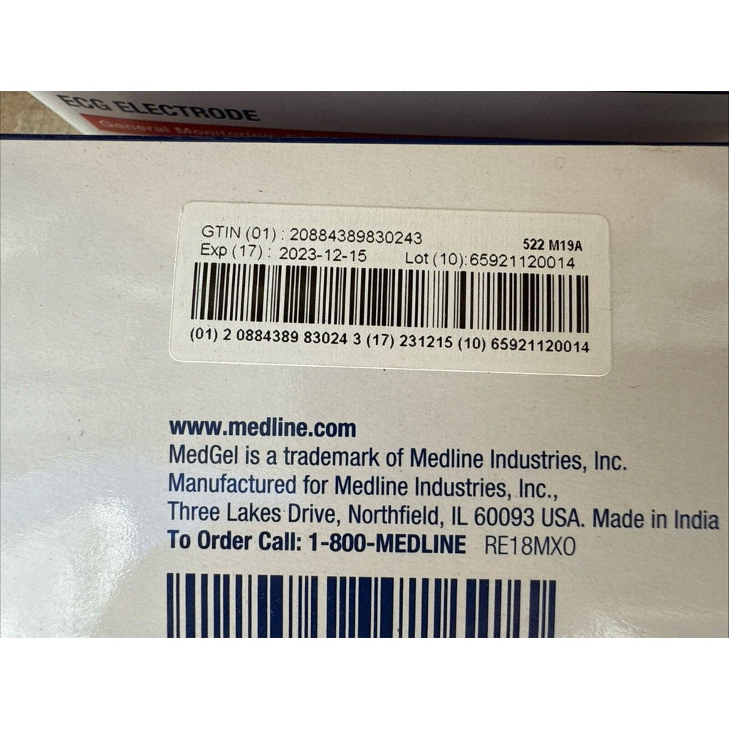 MEDLINE MEDGEL ECG ELECTRODE MDSM611303 Box of 60. Exp 12/23
