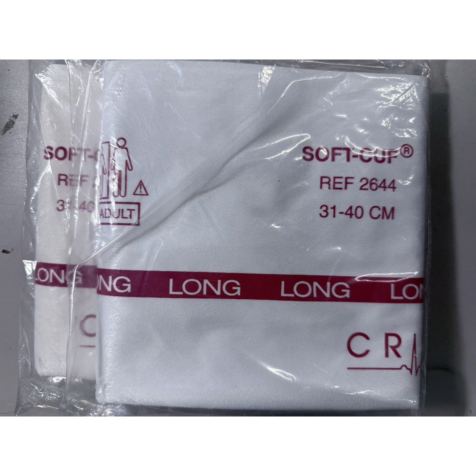 GE Critikon SOFT-CUF 2644 Large Adult Long BP Cuff 31-40 cm Dual Hose Latex Free