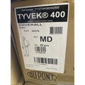 25x DuPont Tyvek 400 White Coverall Protective Clothing TY122SWHLG002500 Size MD