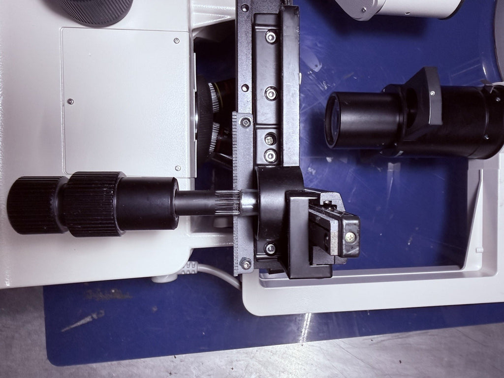 Nikon TMS-F Inverted Phase Contrast Trinocular Microscope. With Mechanical Stage