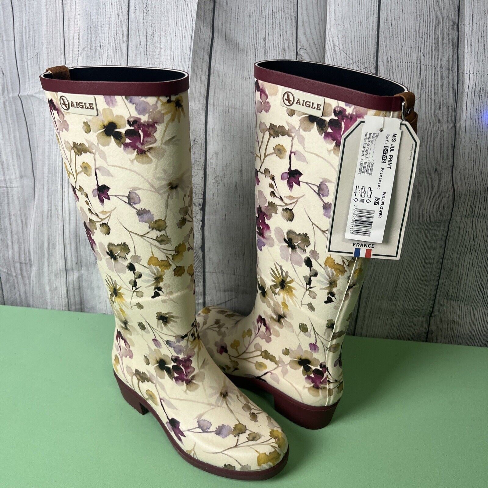 Aigle Miss Juliette Rubber Boots, Wildflower Print, RARE Version. Size 5.5 #2608
