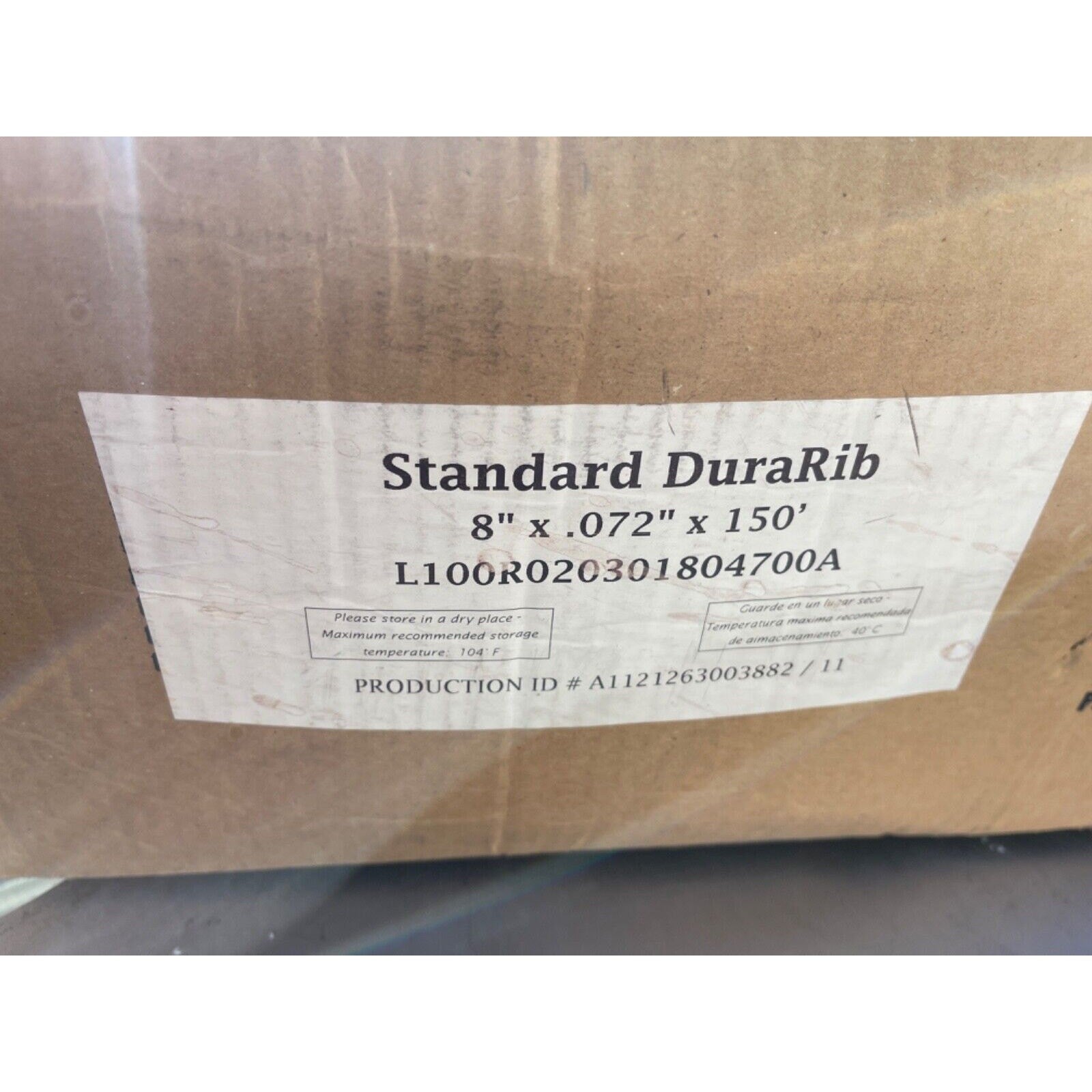 Walkin Replacement PVC Strip Bulk Roll - Standard DuraRib, 8" x .072" x 150'
