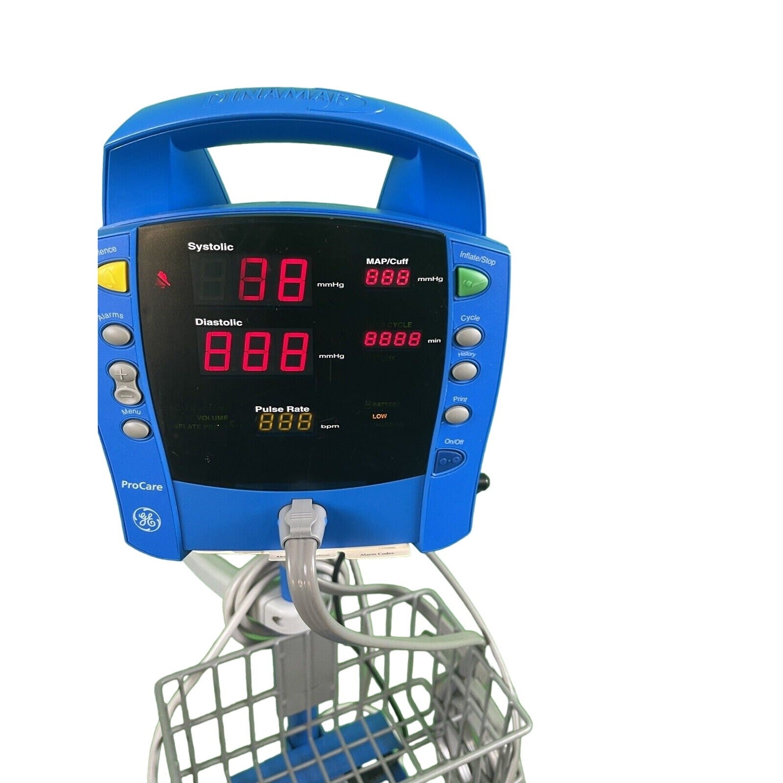 GE DINAMAP DOC 100x VITAL SIGNS PATIENT MONITOR / ProCare With A Cart
