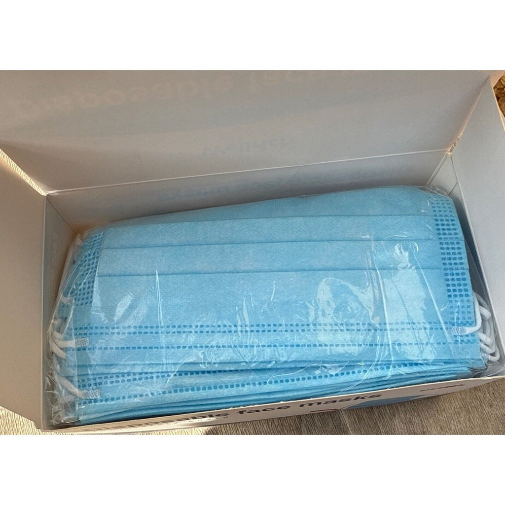 50 pcs Blue Face Mask Non Medical Surgical Disposable 3Ply Earloop Mouth Cover