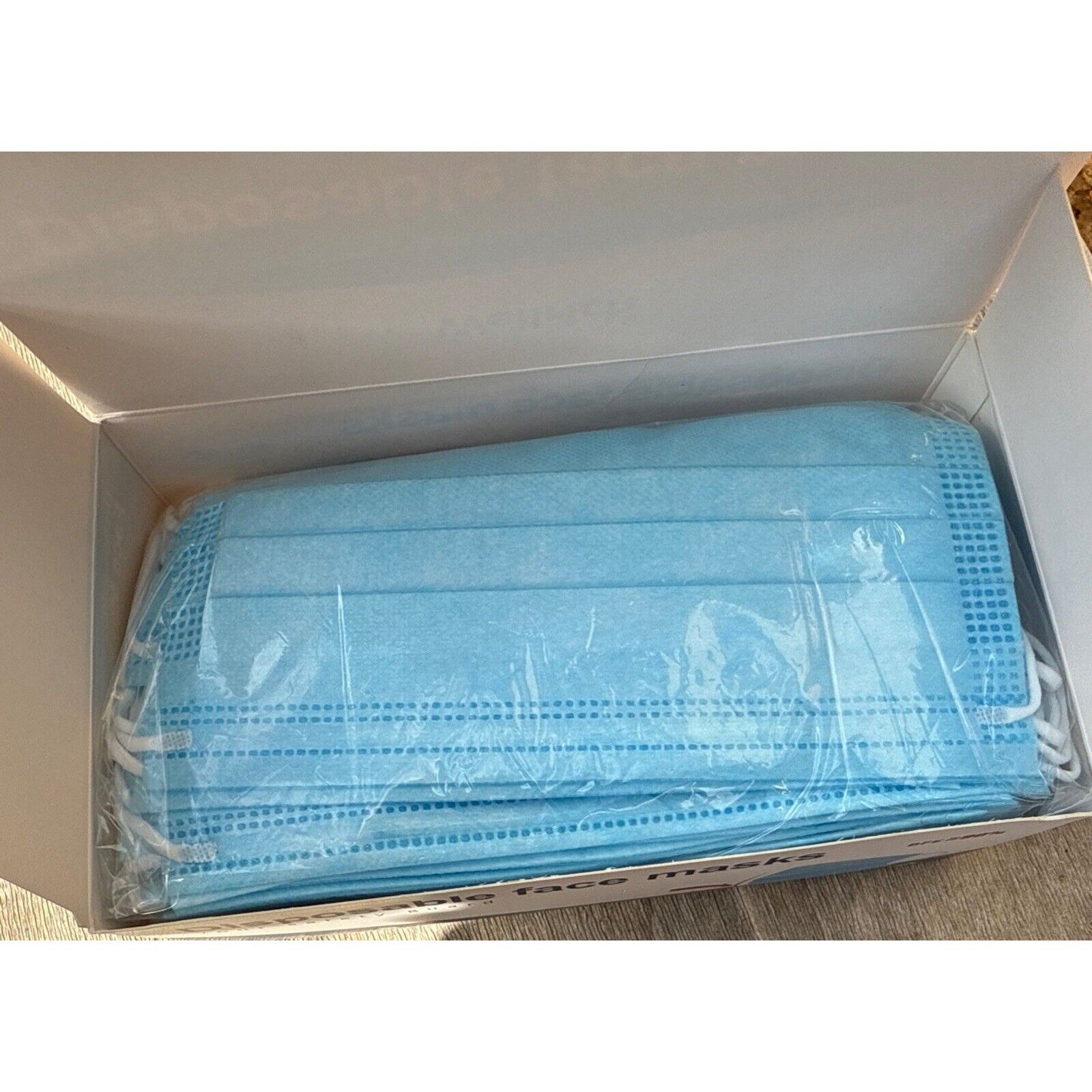 50 pcs Blue Face Mask Non Medical Surgical Disposable 3Ply Earloop Mouth Cover