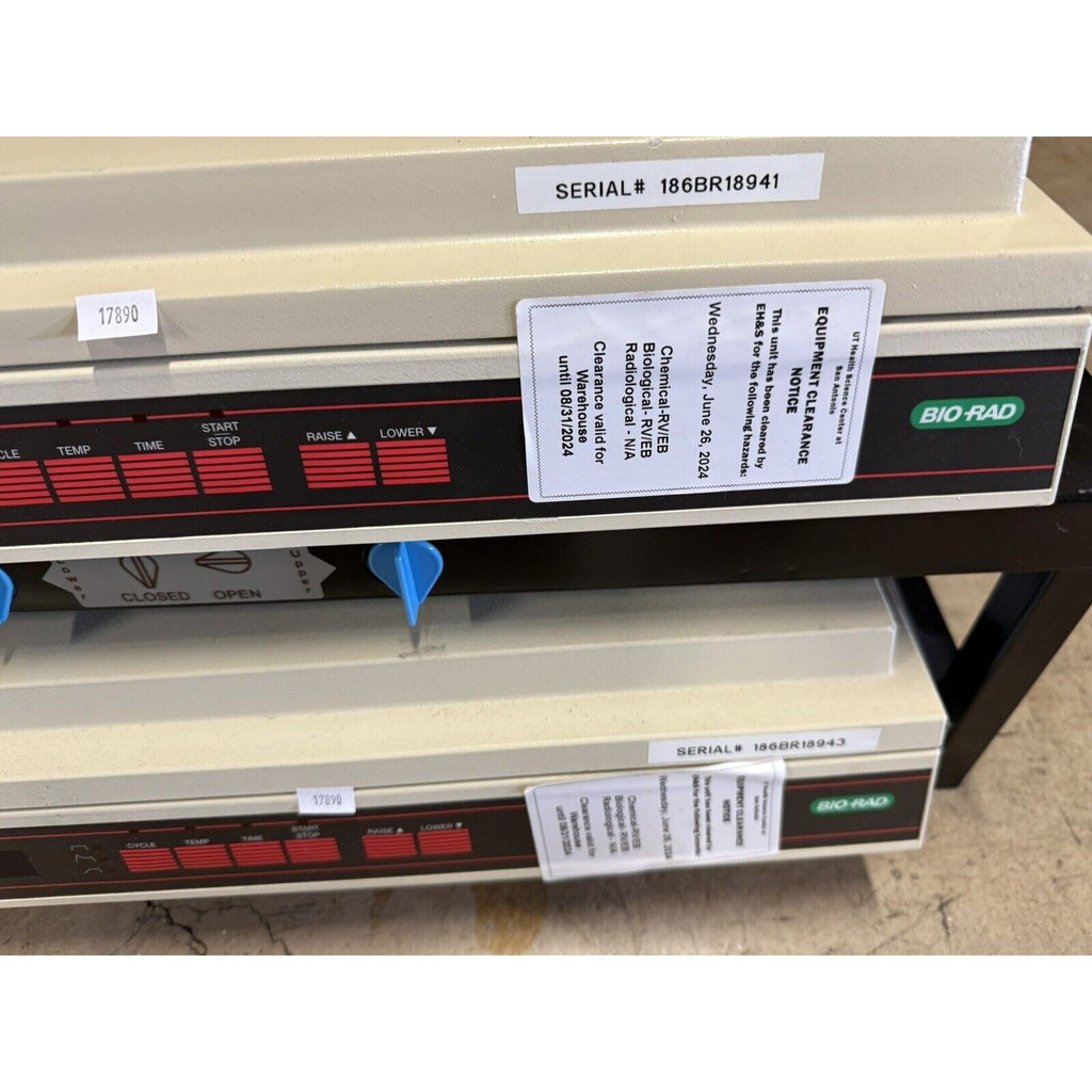 Two BIO-RAD With Sliding stand, Model 583 Gel Dryer 165-1745 / 100/120 V, 5.5 A