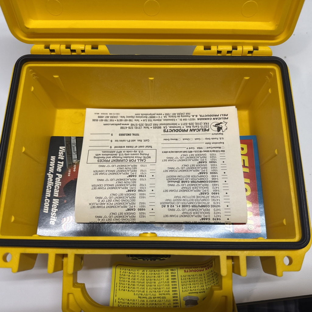 Yellow Pelican 1120 Case with Paper Work And Warranty Form. BRAND NEW.