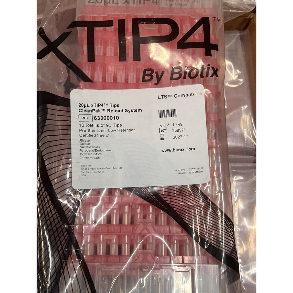 BIOTIX 20μL XTip4 Sterile Racked Pipette Tips for Rainin LTS 63300005