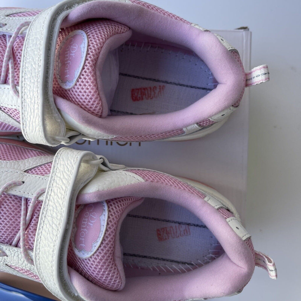 DR.Comfort Women's Victory Athletic Shoes White Pink Hook & Loop Closure 12 W