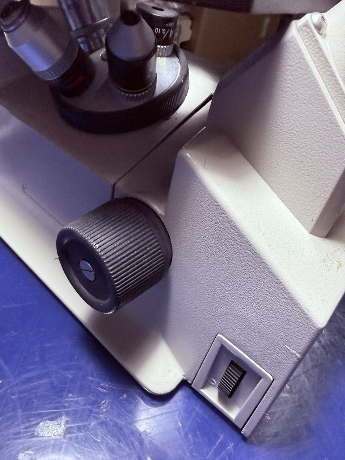 Nikon TMS-F Inverted Phase Contrast Trinocular Microscope. With Mechanical Stage