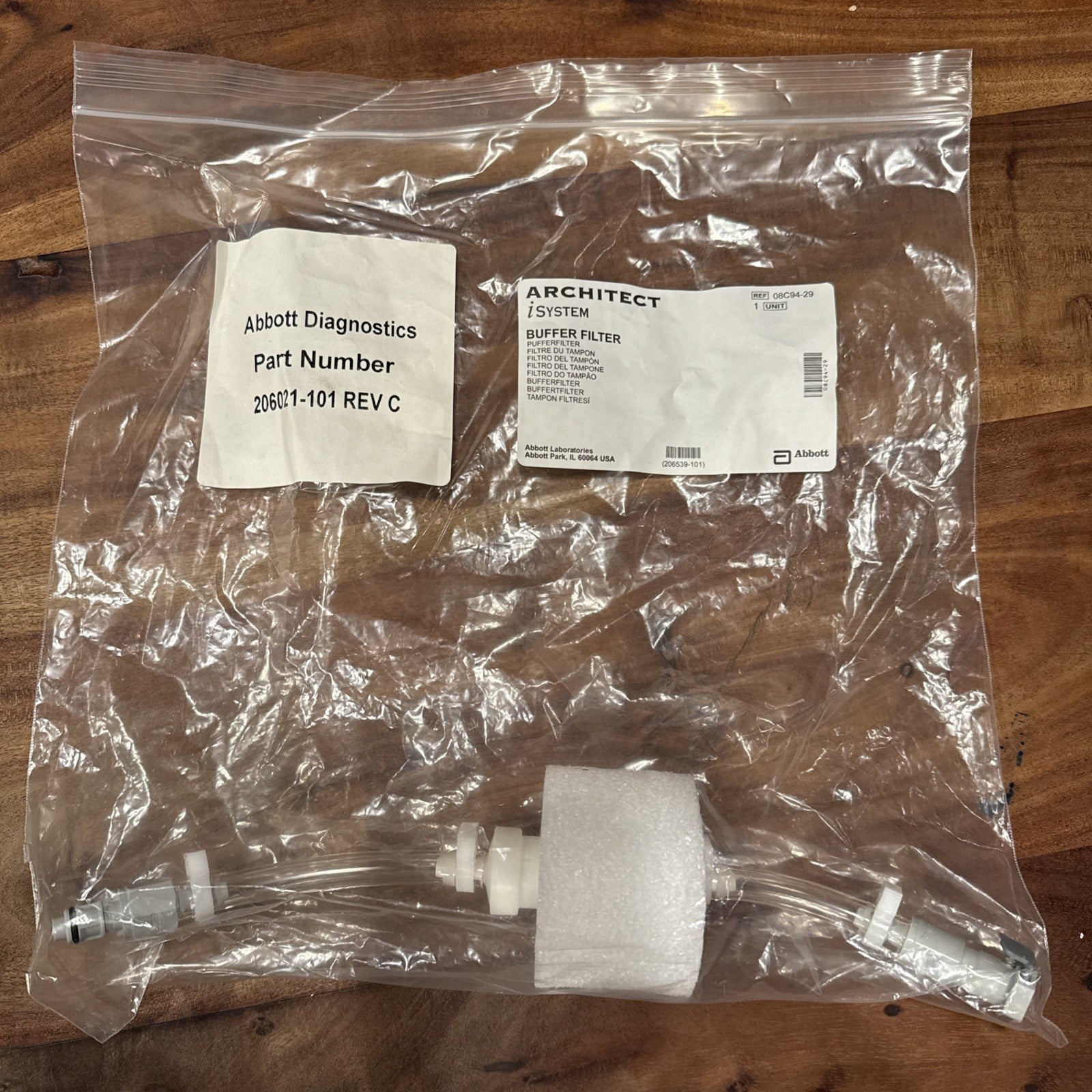 Abbott Lab 206021-101  Architect isystem Buffer Filter 08C94/29