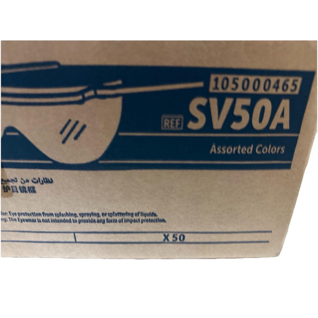 Halyard SAFEVIEW Eyewear Assembled Glasses Blue Colors SV50A, Case Of 50 Units