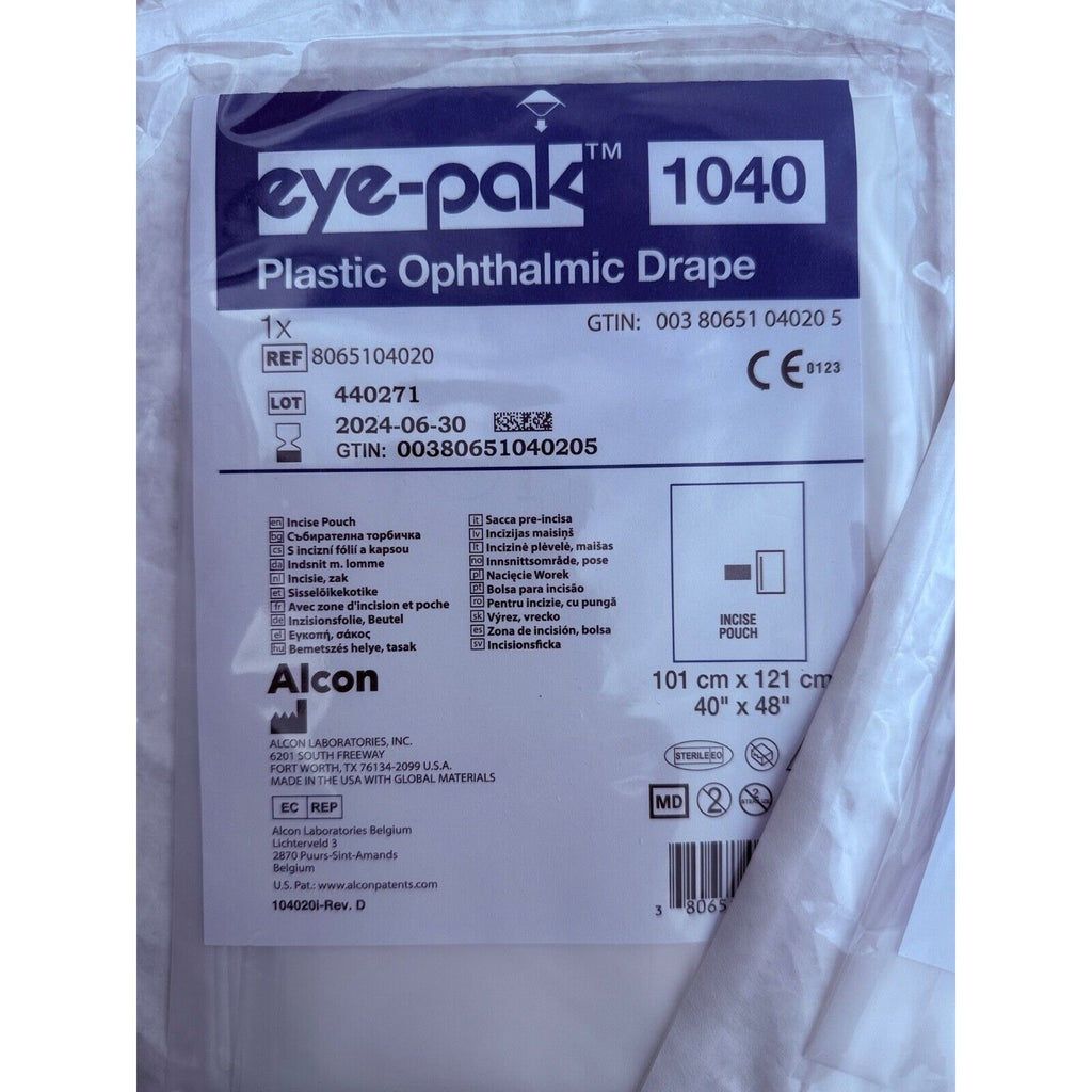 Alcon eye-pak 1040 plastic opthalmic drape ref 8065104020