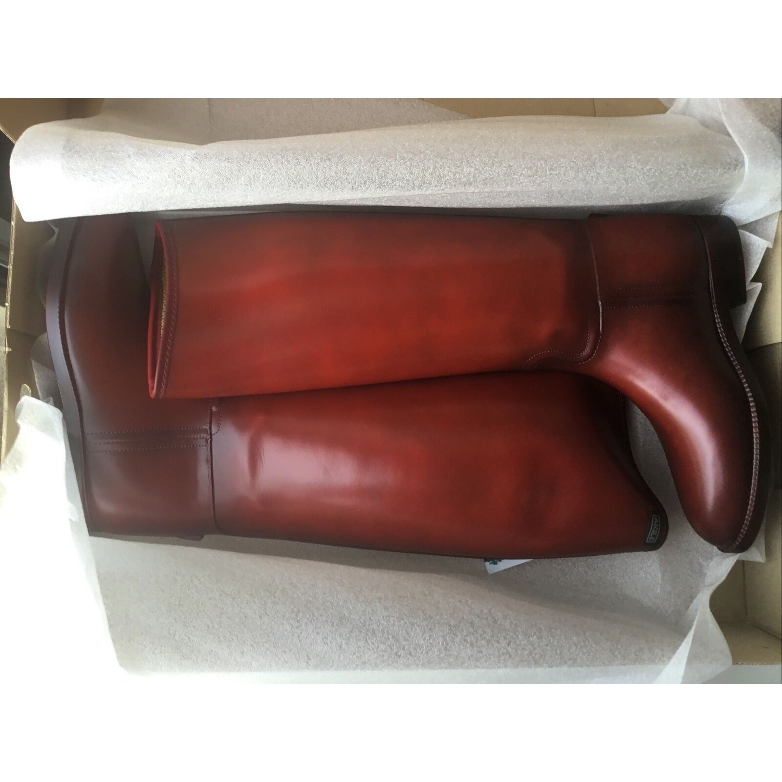 Boot Horse Riding AIGLE Start M, Size 5.5, Rouge 86918 New IN Box