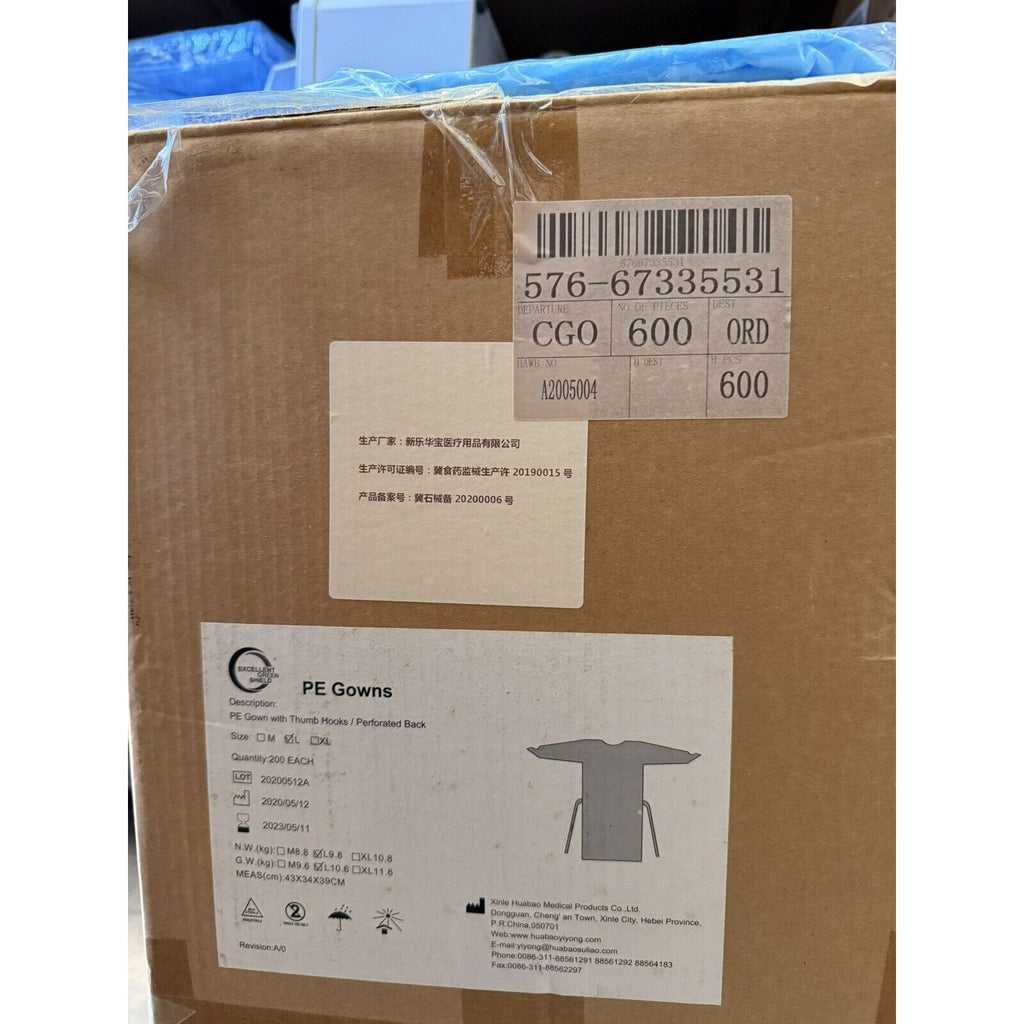 200 PE Gown with Thumb Hooks / Perforated Large Size