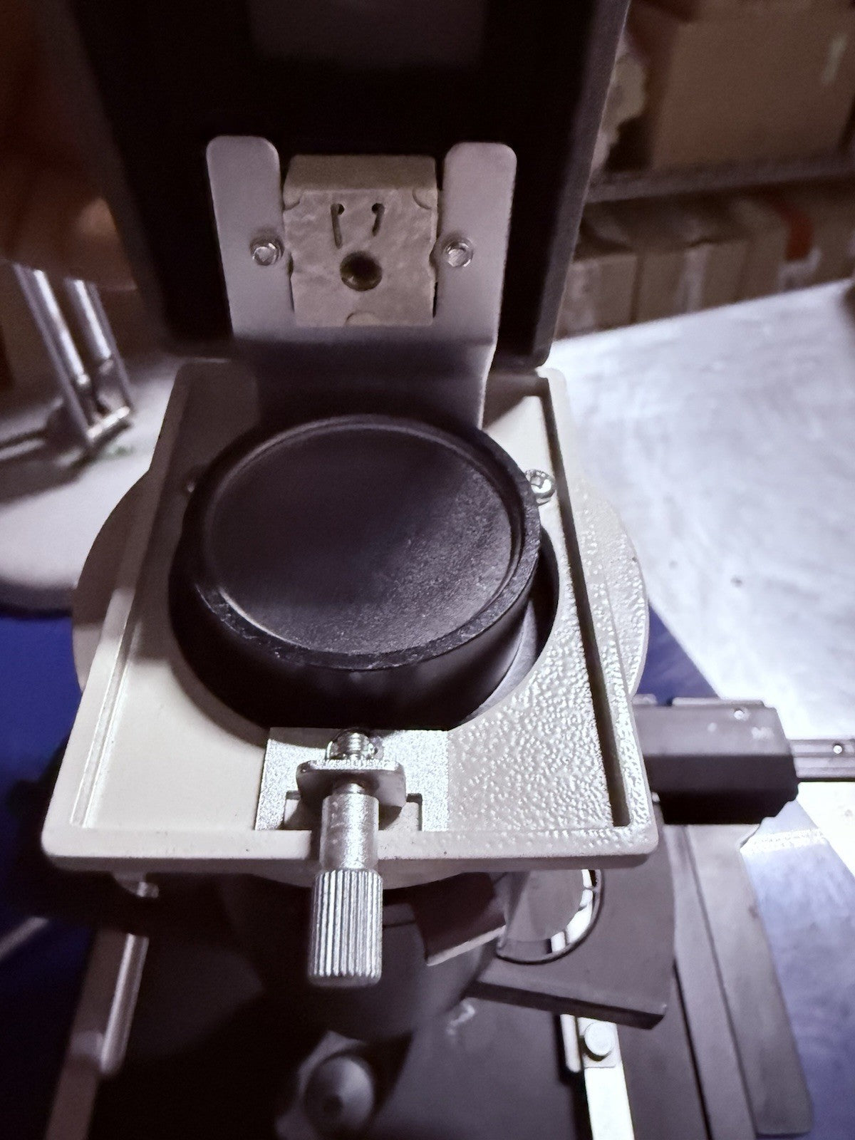 Nikon TMS-F Inverted Phase Contrast Trinocular Microscope. With Mechanical Stage