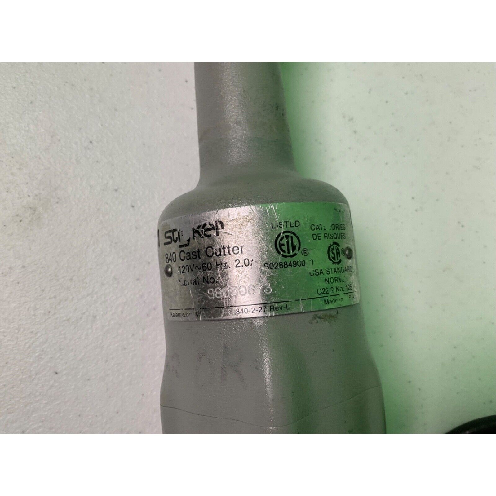 Stryker Model 840 Cast Cutter - Oscillating Saw